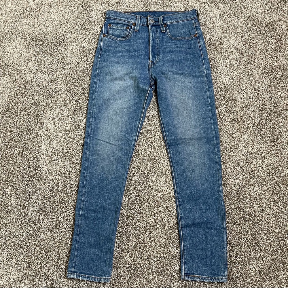 Levi's Premium 501 Skinny Medium Wash Denim Jeans Size W26 L28